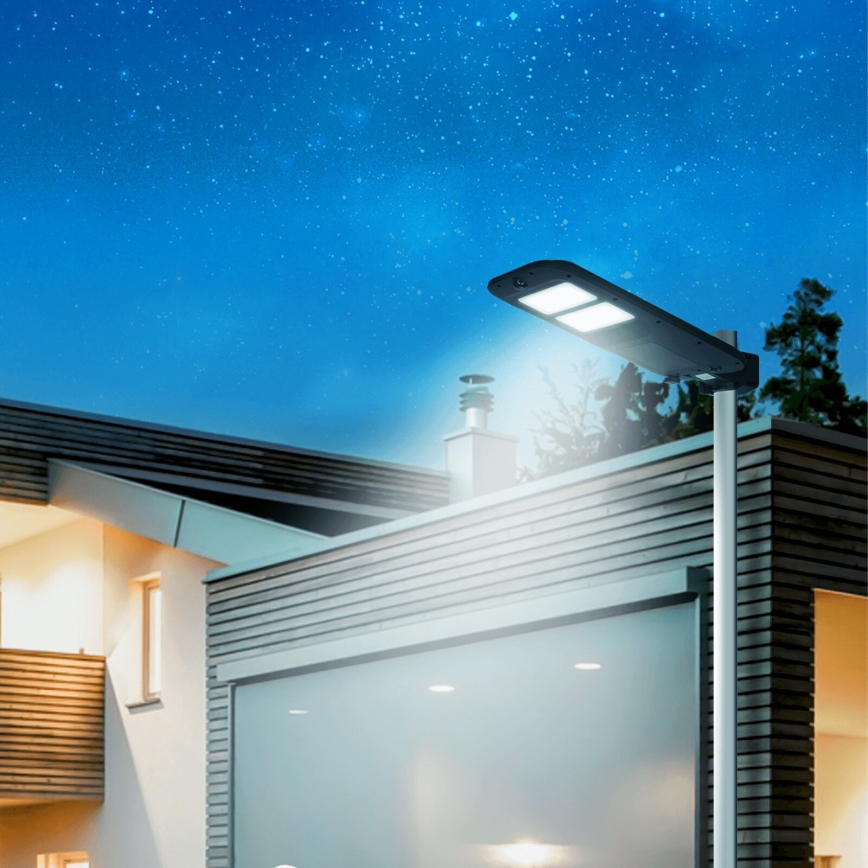 Aigostar - Soldrevet LED gadelampe med sensor LED/180W/4V 7500mAh IP65 + fjernbetjening