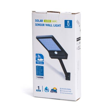 Aigostar - Soldrevet LED gadelampe med sensor LED/2,3W/5,5V 1800 mAh IP65