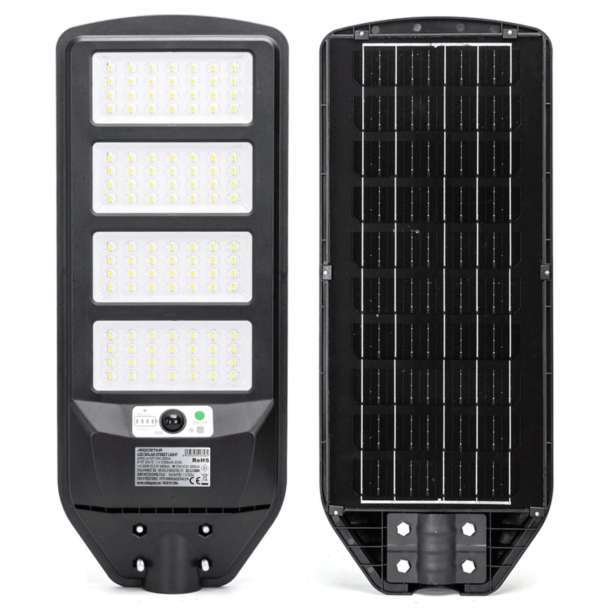 Aigostar - Soldrevet LED gadelampe med sensor LED/200W/3,2V 12000mAh IP65 6500K + fjernbetjening