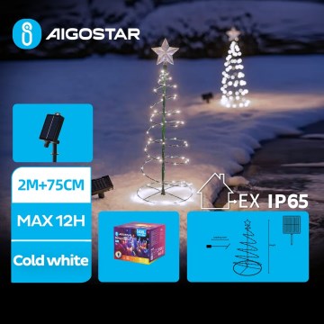 Aigostar - Soldrevet LED juledekoration LED/0,26W/3,7V 75 cm IP65 kold hvid