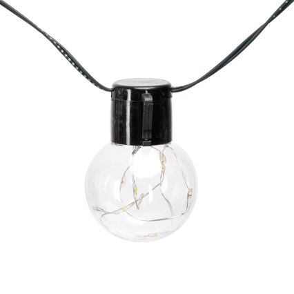 Aigostar - Soldrevet LED julekæde 10xLED/8 funktioner 6,5 m IP65 varm hvid