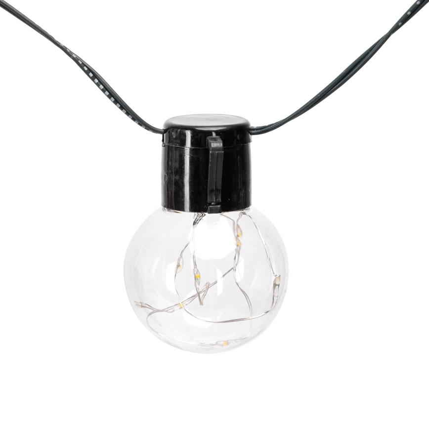Aigostar - Soldrevet LED julekæde 10xLED/8 funktioner 6,5 m IP65 varm hvid