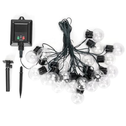 Aigostar - Soldrevet LED julekæde 20xLED/8 funktioner 11,5 m IP65 flerfarvet