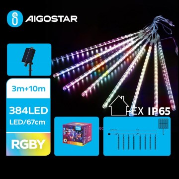 Aigostar - Soldrevet LED julekæde 384xLED/13 m IP65 flerfarvet