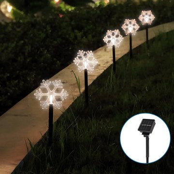 Aigostar - Soldrevet LED julelys LED/0,054W/1,2V 1 m 800 mAh IP65 kold hvid