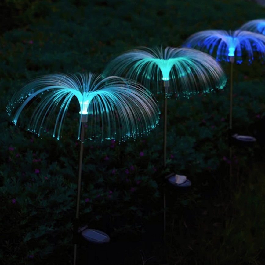 Aigostar - Soldrevet LED lampe m. RGB-farver LED/0,03W/1,2V 300 mAh 70 cm IP44