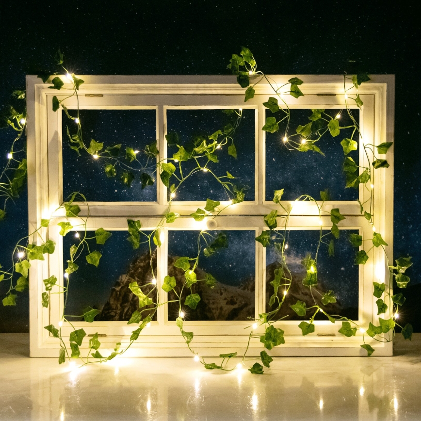 Aigostar - Soldrevet LED lyskæde 100xLED/12 m IP65 varm hvid blade