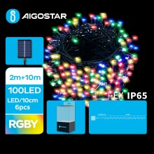 Aigostar - Soldrevet LED lyskæde 100xLED/8 funktioner 12 m IP65 flerfarvet