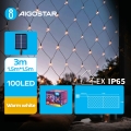 Aigostar - Soldrevet LED lyskæde 100xLED/8 funktioner 4,5x1,5 m IP65 varm hvid