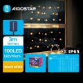 Aigostar - Soldrevet LED lyskæde 100xLED/8 funktioner 4x1 m IP65 varm hvid