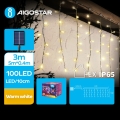 Aigostar - Soldrevet LED lyskæde 100xLED/8 funktioner 8x0,4 m IP65 varm hvid