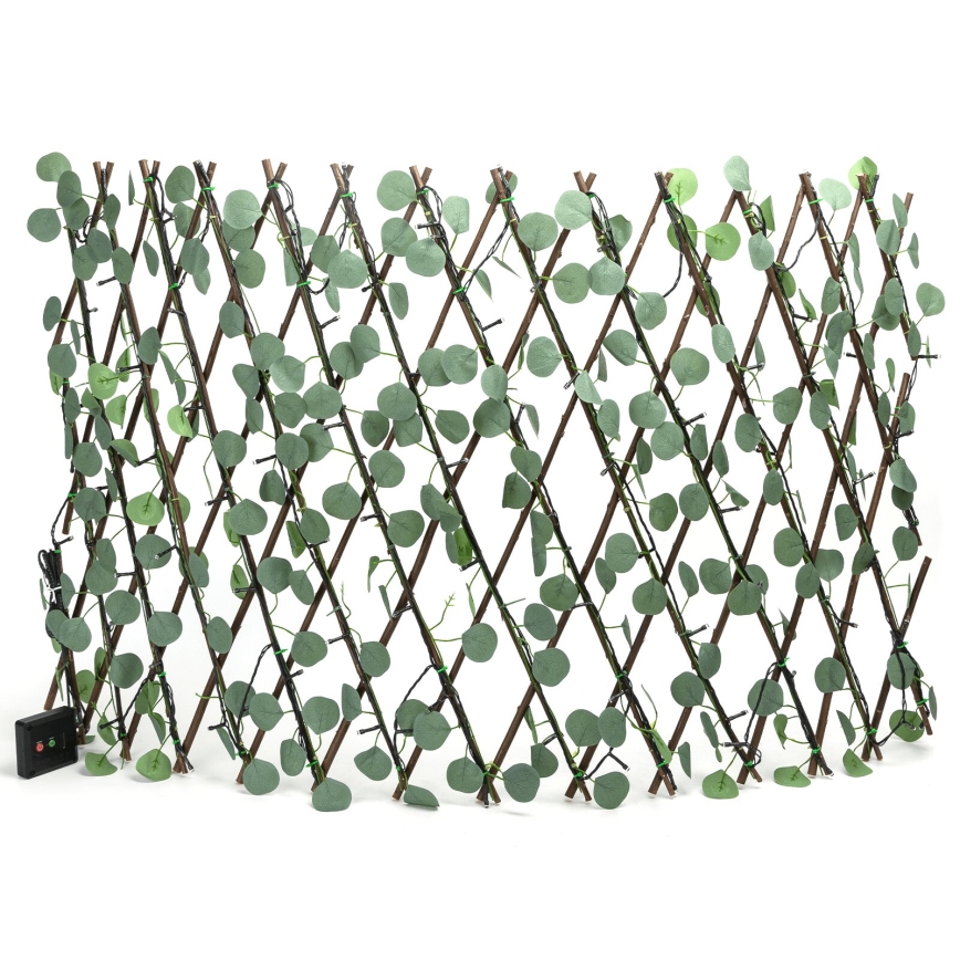 Aigostar - Soldrevet LED lyskæde 102xLED/2x0,7 m IP65 varm hvid eukalyptus