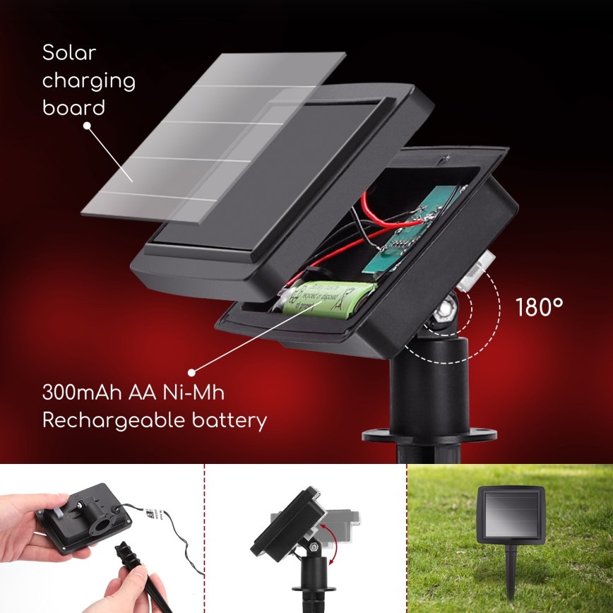 Aigostar - Soldrevet LED-lyskæde 10xLED/3,8 m IP44 kold hvid 400 mAh