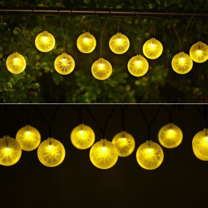 Aigostar - Soldrevet LED lyskæde 10xLED/3,8 m IP44 600 mAh varm hvid