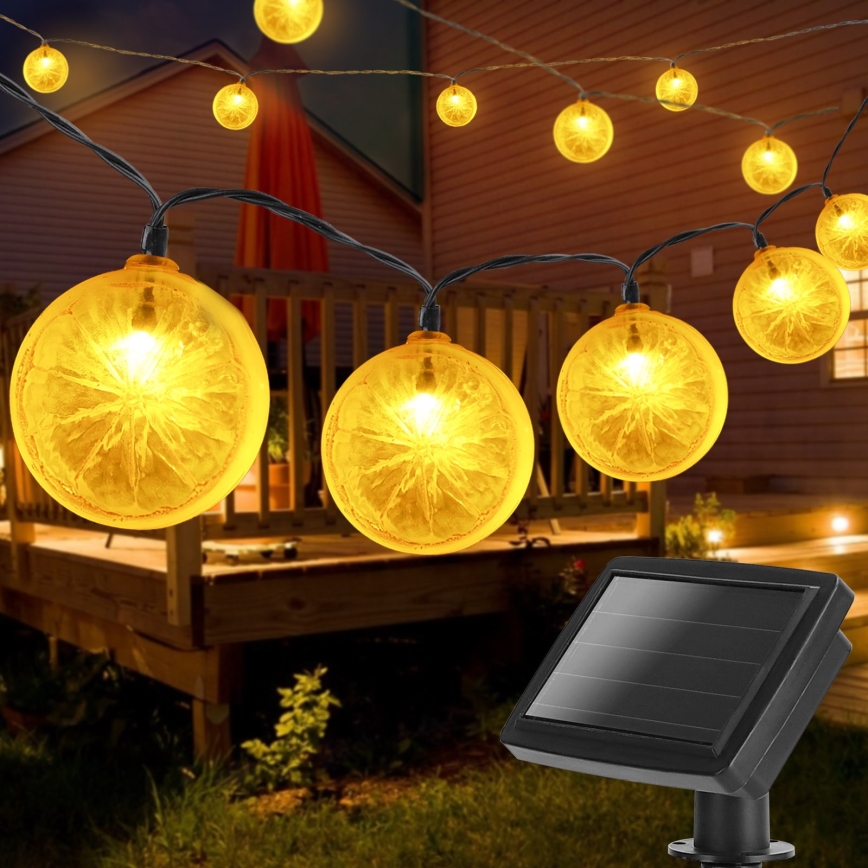 Aigostar - Soldrevet LED lyskæde 10xLED/3,8 m IP44 600 mAh varm hvid