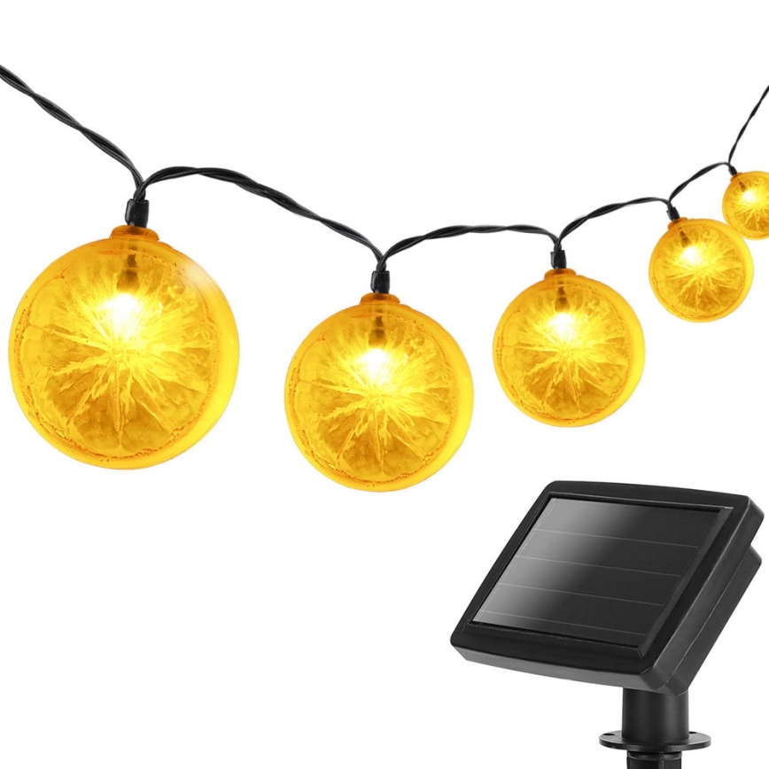 Aigostar - Soldrevet LED lyskæde 10xLED/3,8 m IP44 600 mAh varm hvid