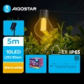 Aigostar - Soldrevet LED lyskæde 10xLED/8 funktioner 5,5 m IP65 varm hvid