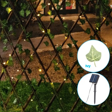 Aigostar - Soldrevet LED lyskæde 148xLED/2x1,2 m IP65 varm hvid ivy