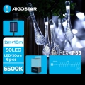Aigostar - Soldrevet LED lyskæde 50xLED/8 funktioner 12 m IP65 kold hvid