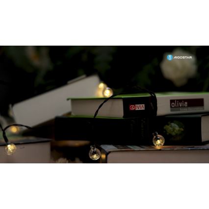 Aigostar - Soldrevet LED lyskæde 50xLED/8 funktioner 12 m IP65 varm hvid