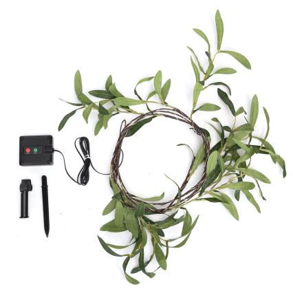 Aigostar - Soldrevet LED lyskæde 60xLED/4m IP65 varm hvid oliven