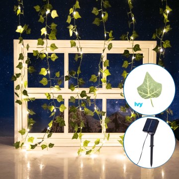 Aigostar - Soldrevet LED lyskæde 70xLED/4x1 m IP65 varm hvid ivy
