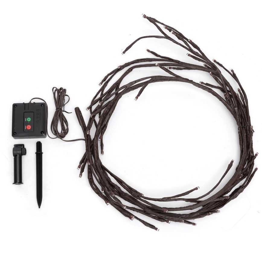 Aigostar - Soldrevet LED lyskæde 72xLED/4 m IP65 300 mAh varm hvid grene