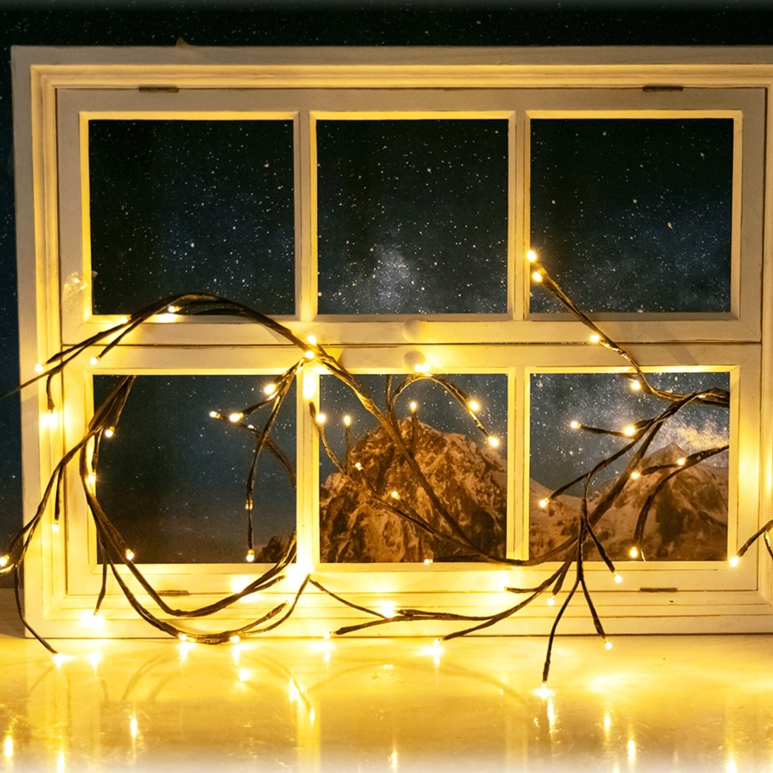 Aigostar - Soldrevet LED lyskæde 72xLED/4 m IP65 varm hvid grene