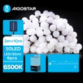 Aigostar - Soldrevet LED lyskæde lyskæde 50xLED/8 funktioner 12 m IP65 kold hvid