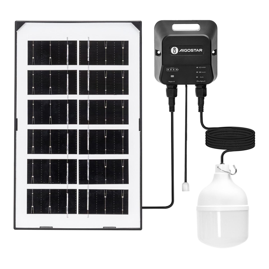 Aigostar - Soldrevet LED pendel LED/35W/12V 3000 mAh 6500K diameter 10 cm + fjernbetjening