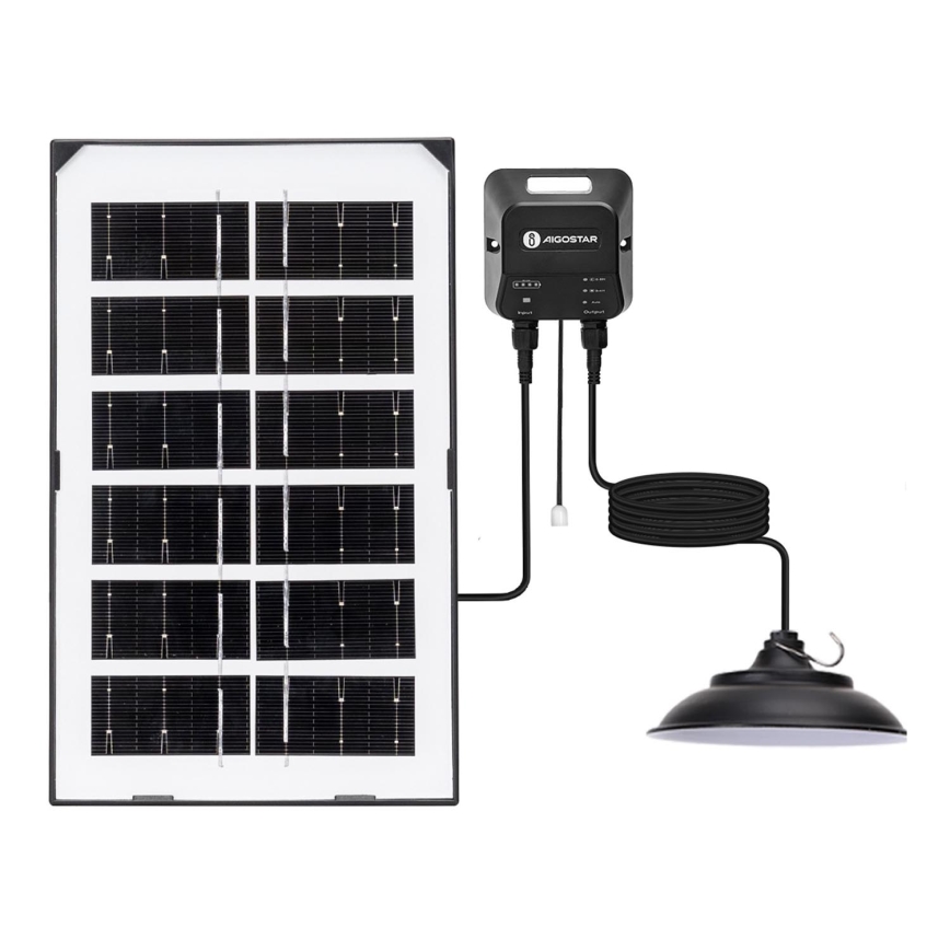 Aigostar - Soldrevet LED pendel LED/35W/12V 3000 mAh 6500K diameter 15 cm + fjernbetjening