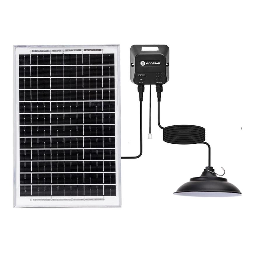 Aigostar - Soldrevet LED pendel LED/70W/12V 6000 mAh 6500K diameter 23,5 cm + fjernbetjening