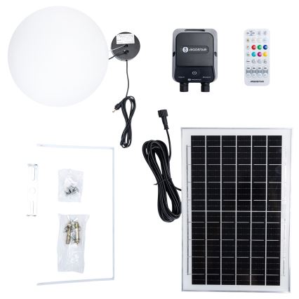 Aigostar - Soldrevet LED pendel m. RGB-farver dæmpbar MESH LED/35W/3,7V 8000 mAh 2700K-6500K IP65 diameter 50 cm