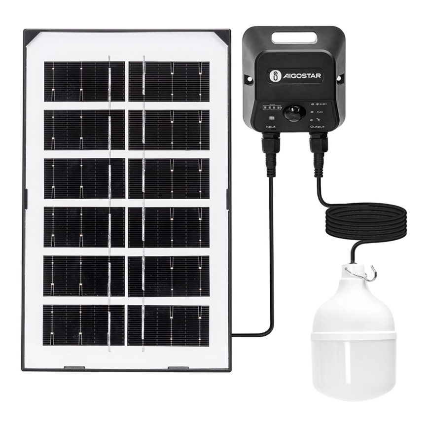 Aigostar - Soldrevet LED pendel med sensor LED/35W/12V 3000 mAh 6500K diameter 10 cm + fjernbetjening