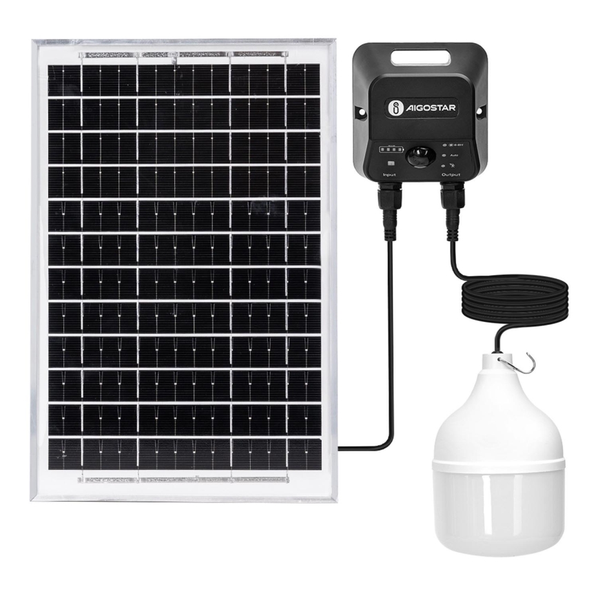 Aigostar - Soldrevet LED pendel med sensor LED/70W/12V 6000 mAh 6500K diameter 12 cm + fjernbetjening