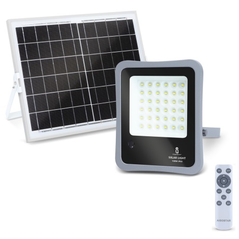 Aigostar - Soldrevet LED projektør dæmpbar LED/100W/3,2V IP65 + fjernbetjening