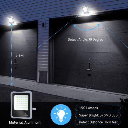 Aigostar - Soldrevet LED projektør dæmpbar LED/100W/3,2V IP65 10000 mAh + fjernbetjening