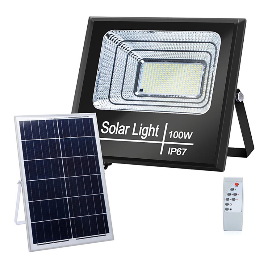 Aigostar - Soldrevet LED projektør dæmpbar LED/100W/3,2V IP67 2000 mAh + fjernbetjening