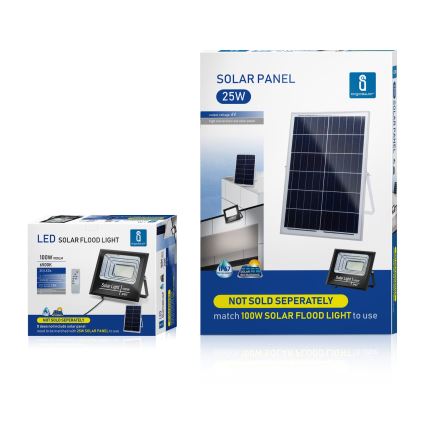 Aigostar - Soldrevet LED projektør dæmpbar LED/100W/3,2V IP67 2000 mAh + fjernbetjening