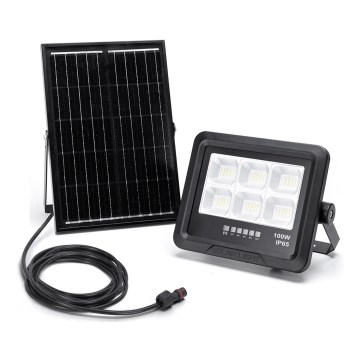 Aigostar - Soldrevet LED projektør dæmpbar LED/100W/3,4V IP65 + fjernbetjening