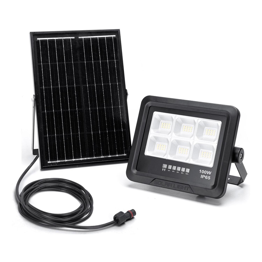 Aigostar - Soldrevet LED projektør dæmpbar LED/100W/3,4V IP65 + fjernbetjening