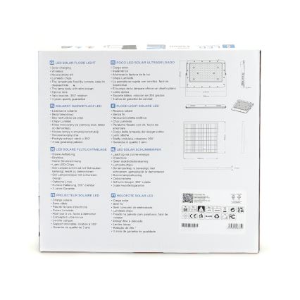 Aigostar - Soldrevet LED projektør dæmpbar LED/200W/3,2V IP65 + fjernbetjening