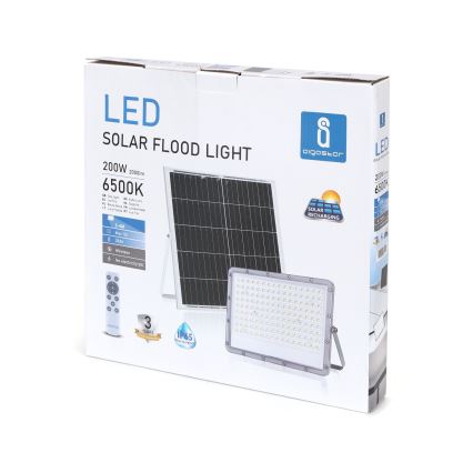 Aigostar - Soldrevet LED projektør dæmpbar LED/200W/3,4V IP65 + fjernbetjening