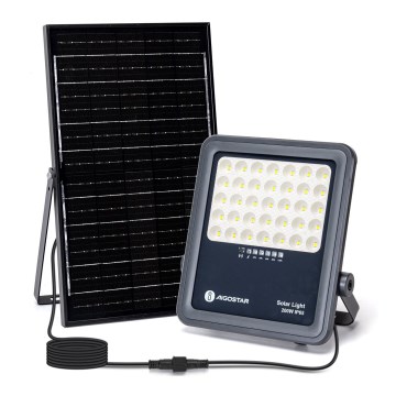 Aigostar - Soldrevet LED projektør dæmpbar LED/200W/3,4V IP65 + fjernbetjening