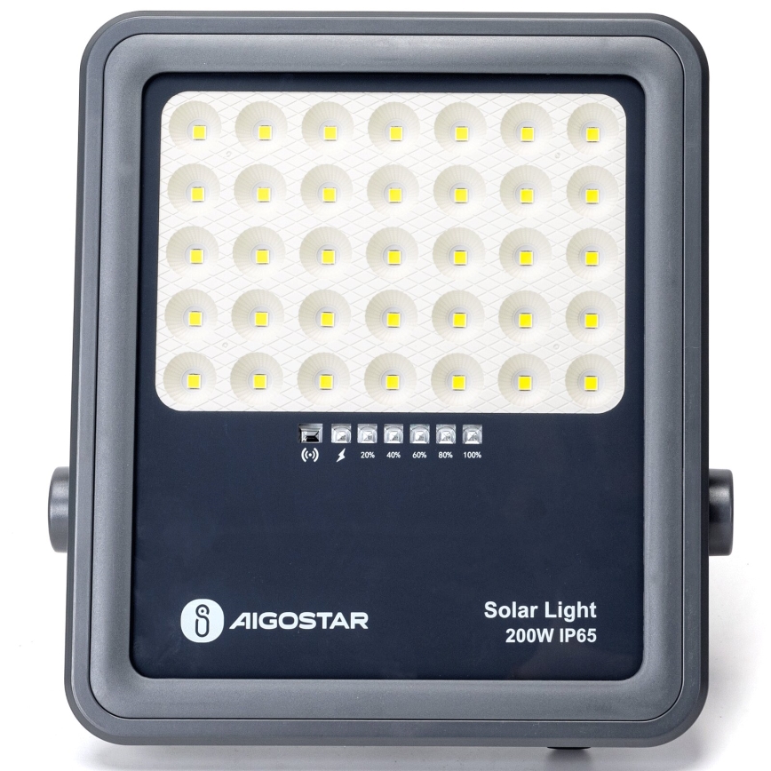 Aigostar - Soldrevet LED projektør dæmpbar LED/200W/3,4V IP65 + fjernbetjening