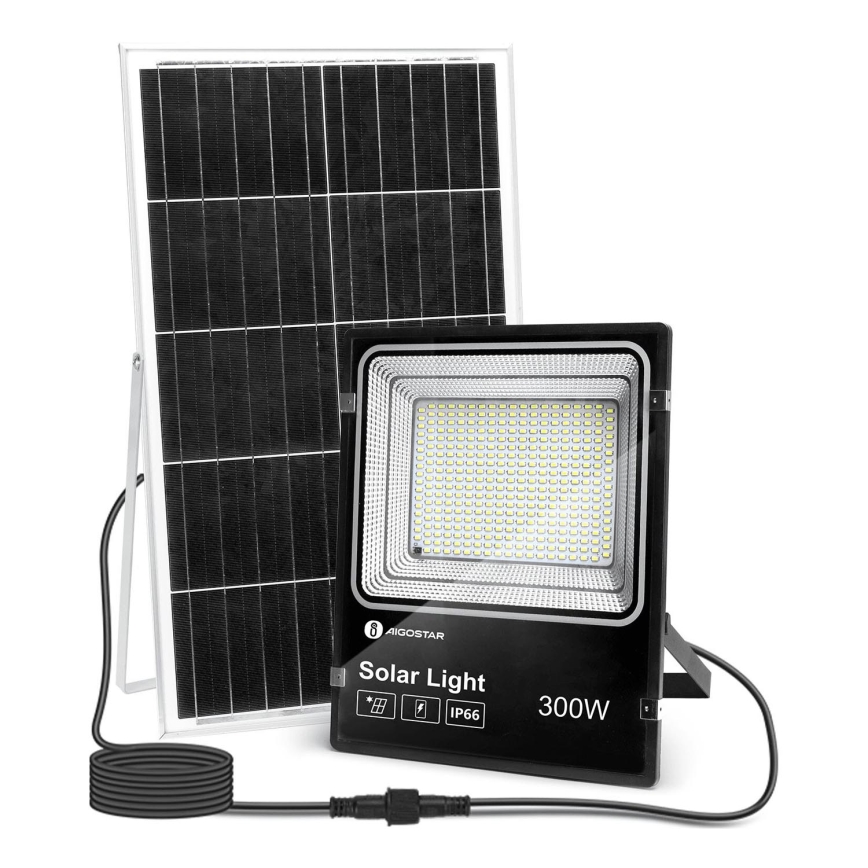 Aigostar - Soldrevet LED projektør dæmpbar LED/300W/3,2V IP66 + fjernbetjening