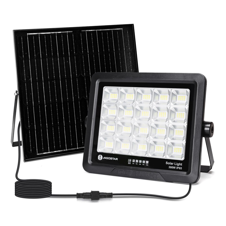 Aigostar - Soldrevet LED projektør dæmpbar LED/300W/3,4V IP65 + fjernbetjening