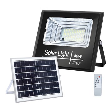 Aigostar - Soldrevet LED projektør dæmpbar LED/40W/3,2V IP67 2000 mAh + fjernbetjening