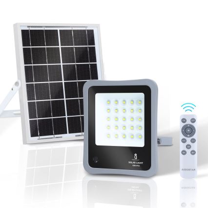 Aigostar - Soldrevet LED projektør dæmpbar LED/50W/3,2V IP65 6000 mAh + fjernbetjening
