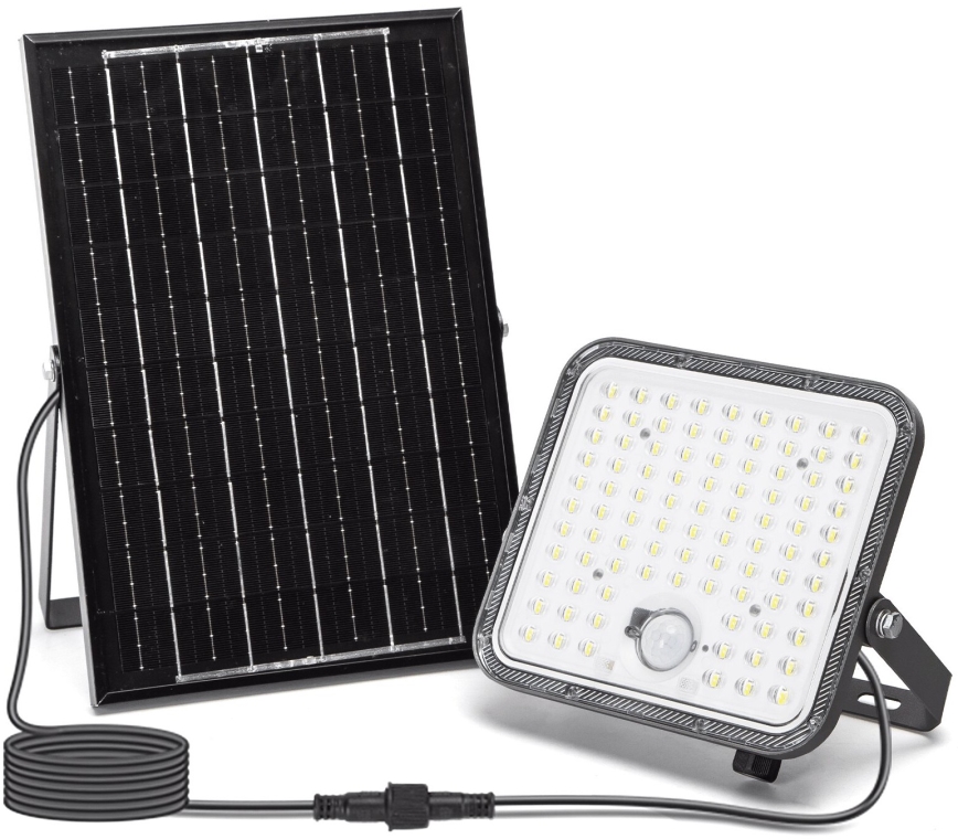 Aigostar - Soldrevet LED projektør dæmpbar med sensor LED/120W/3,4V 6500K IP66 8000 mAh + fjernbetjening